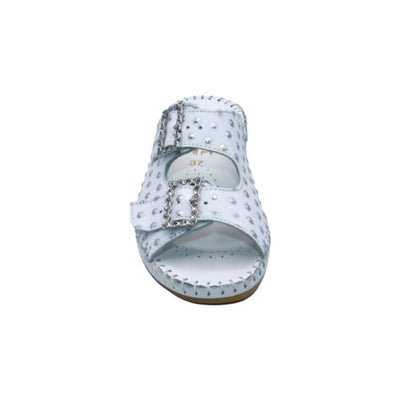 Jen Rhinestone Leather Slide