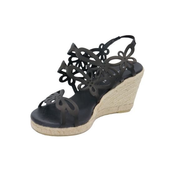 Eric Michael Jillian Laser-Cut Wedge Sandal