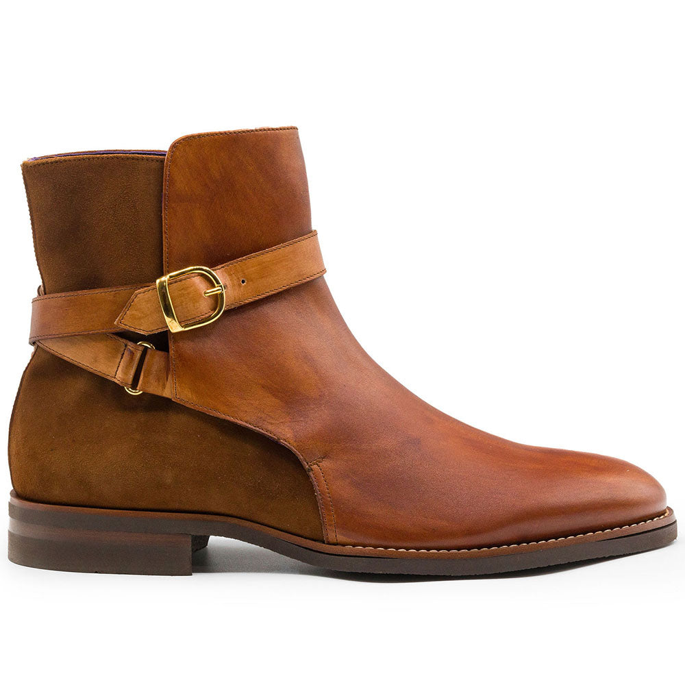 Zelli Italia Men's 45-600-CGN Jodphur Italian Calfskin Boot, Cognac