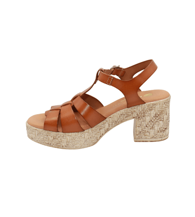 Eric Michael Joni Woven Leather Wedge Sandal