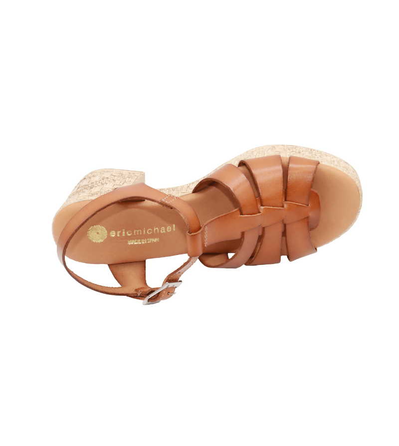 Eric Michael Joni Woven Leather Wedge Sandal