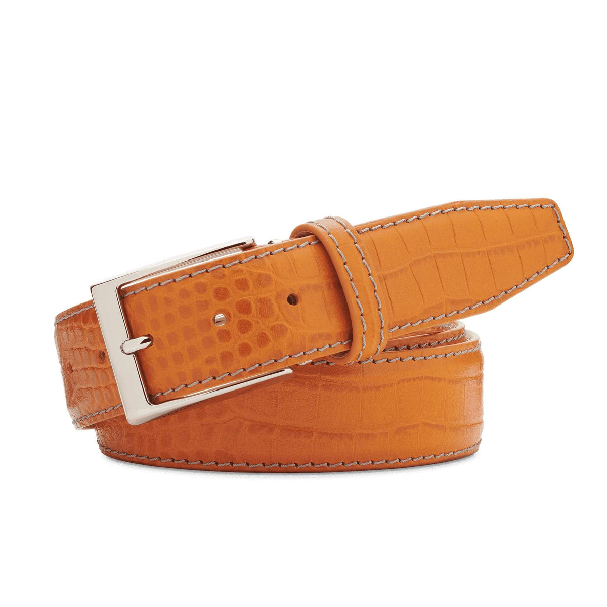 Justin Orange Mock Croc Leather Belt