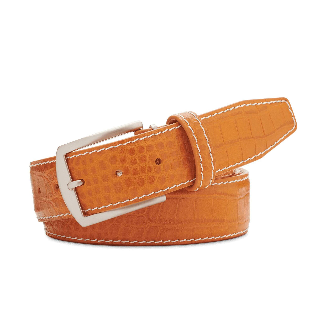 Justin Orange Mock Croc Leather Belt