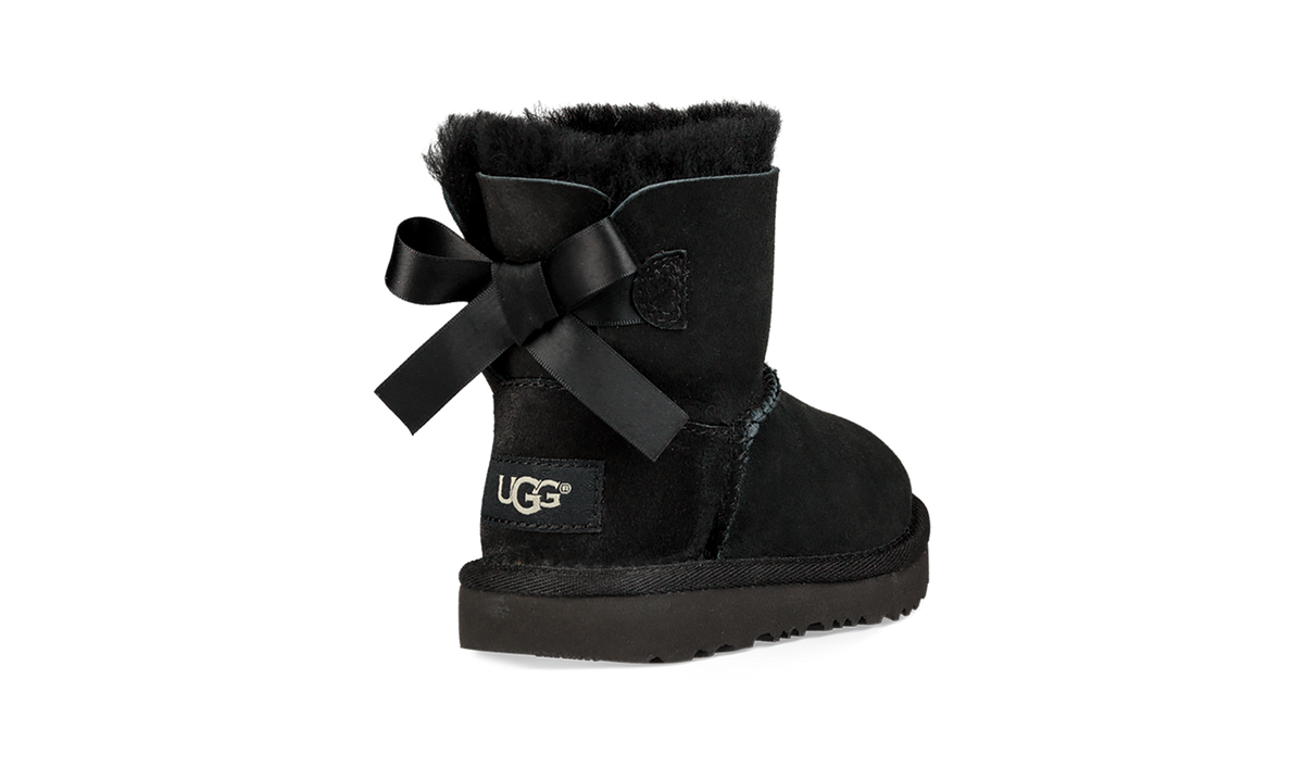 UGG Mini Bailey Bow II Toddlers' (TD) Boots — Black Sheepskin