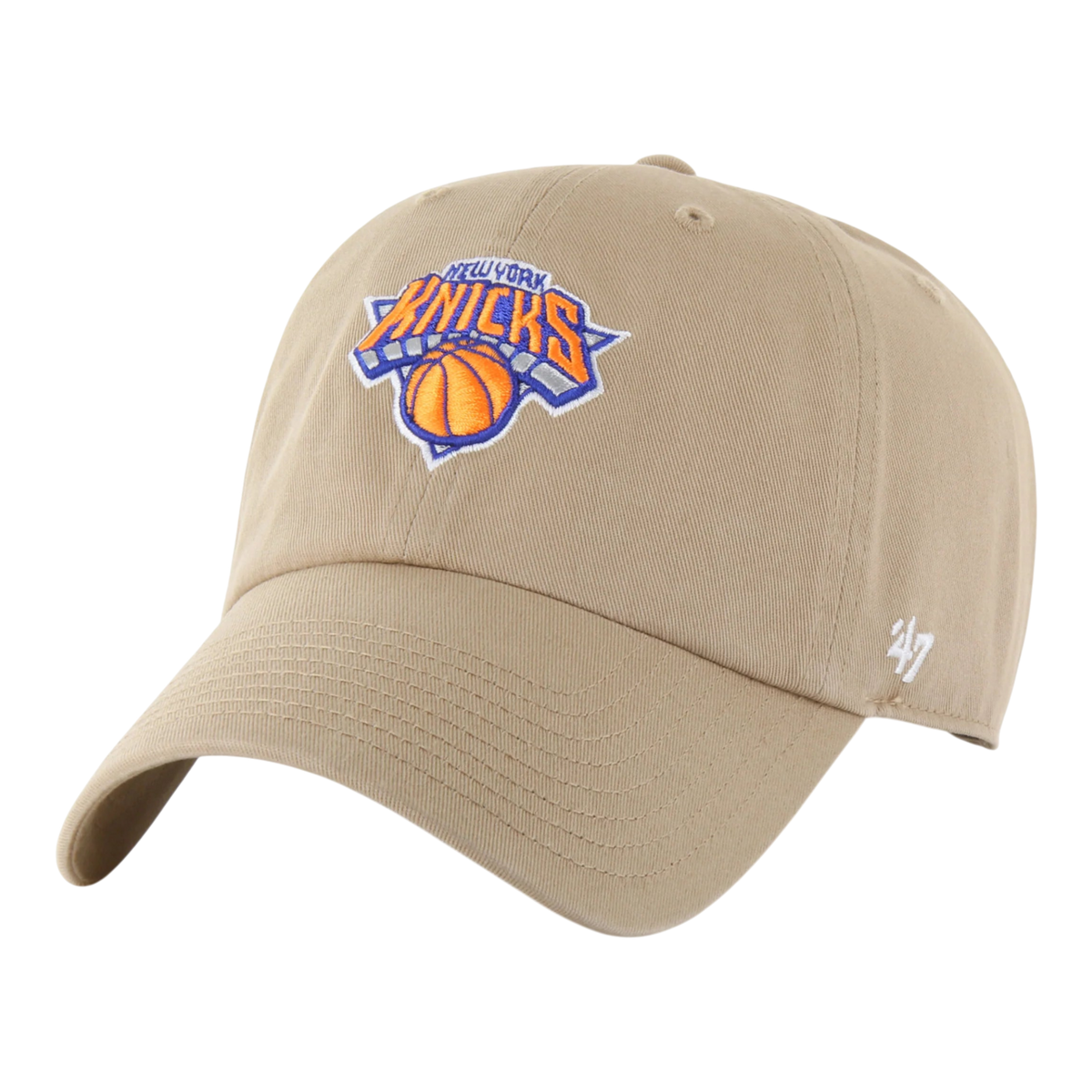 47 Brand New York Knicks Clean Up Mens Strapback Hat — Khaki (KHB)