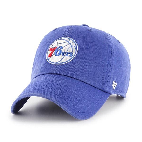 47 Brand Philadelphia 76ers Clean Up Mens Strapback Hat — Royal (RYF)