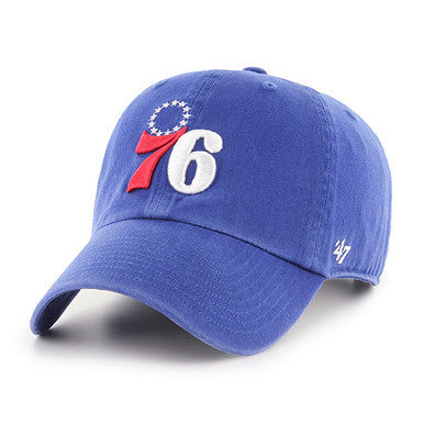 47 Brand Philadelphia 76ers Clean Up Mens Strapback Hat — Royal (RYH)