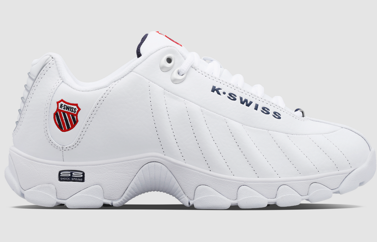 K-Swiss St329 Cmf - 03426-130-Xw (Wide) - White / Navy / Red (Men's) — product view 2