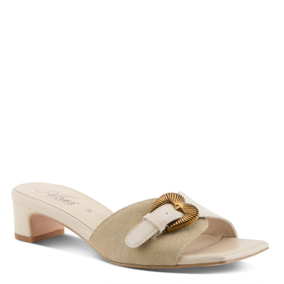 Azura Karmela women's slide sandal in beige multi with leather upper