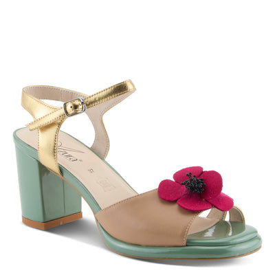 Azura Katriel women's sandal in ice multi with faux leather upper and buckle detail