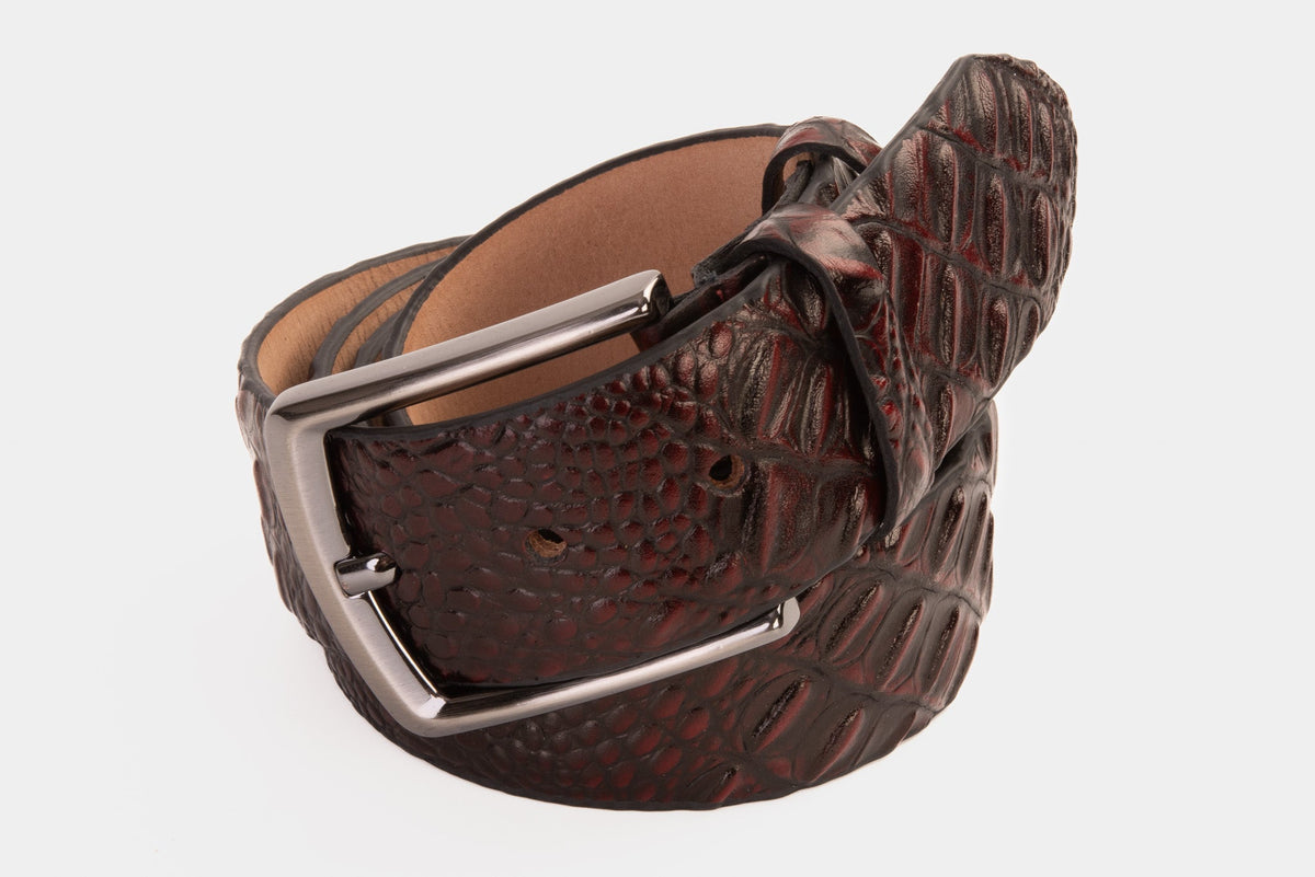 Vinci Leather The Randor Burgundy Leather Belt – product view 6