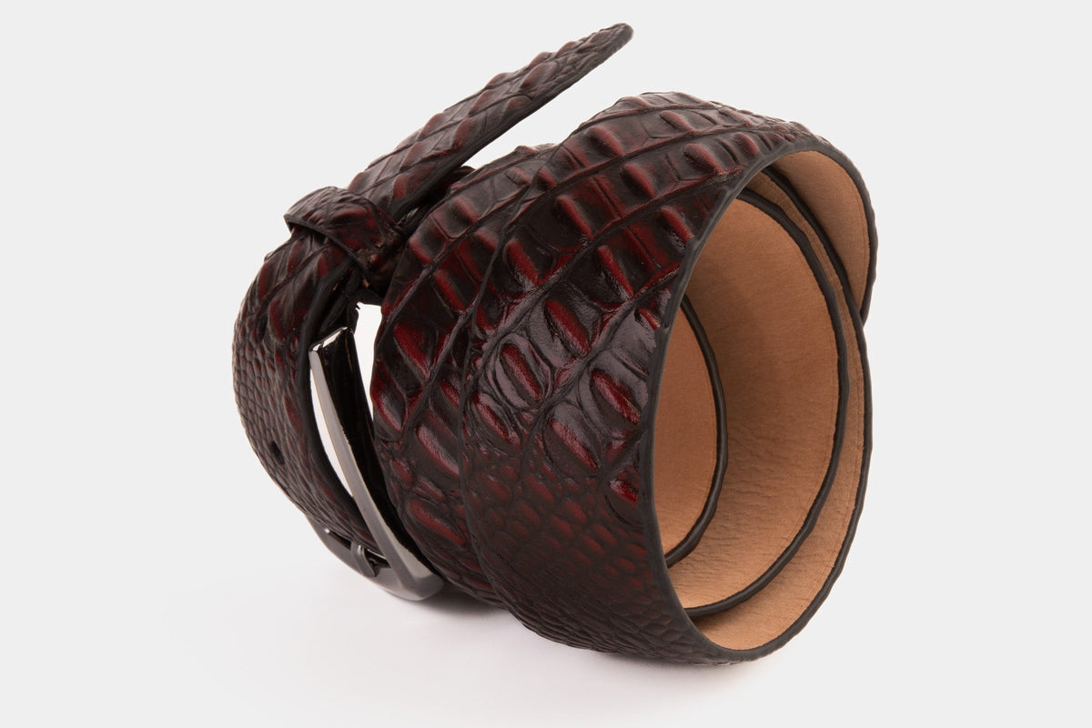 Vinci Leather The Randor Burgundy Leather Belt – product view 3