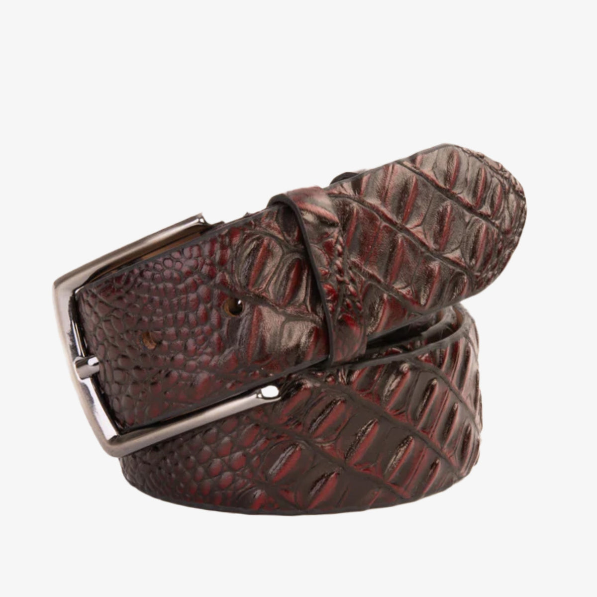 Vinci Leather The Randor Burgundy Leather Belt – product view 1