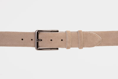 The Bari Beige Leather Belt
