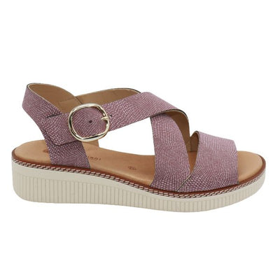Eric Michael Khloe Strappy Leather Wedge Sandal