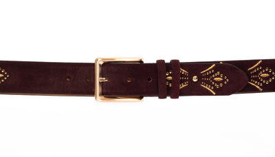Vinci Leather The Lazio Burgundy  Suede Leather Belt – product view 2