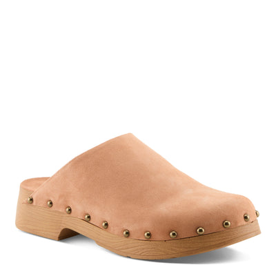 Spring Step SPRING STEP LOLARUE CLOG shoe in peach suede with comfortable everyday design