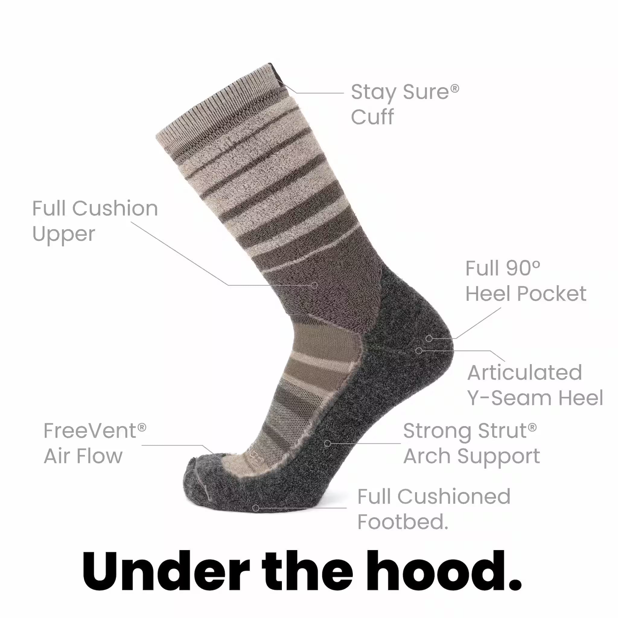 Latte   Hike Crew Heavyweight Merino Wool Sock