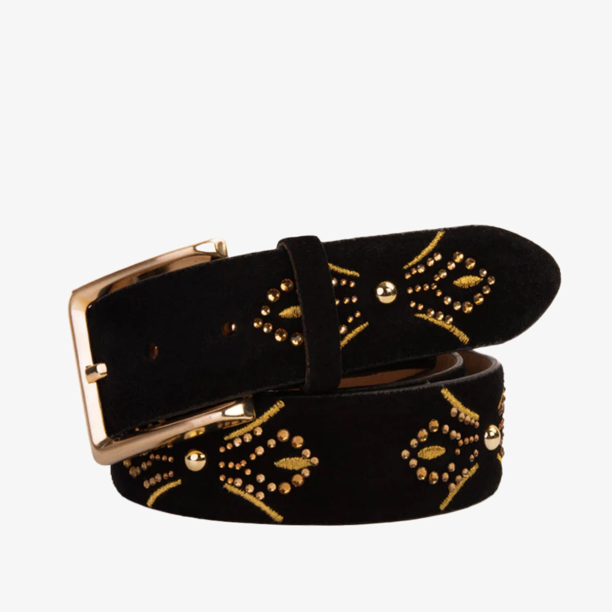 Vinci Leather The Lazio Black Suede Leather Belt – product view 1