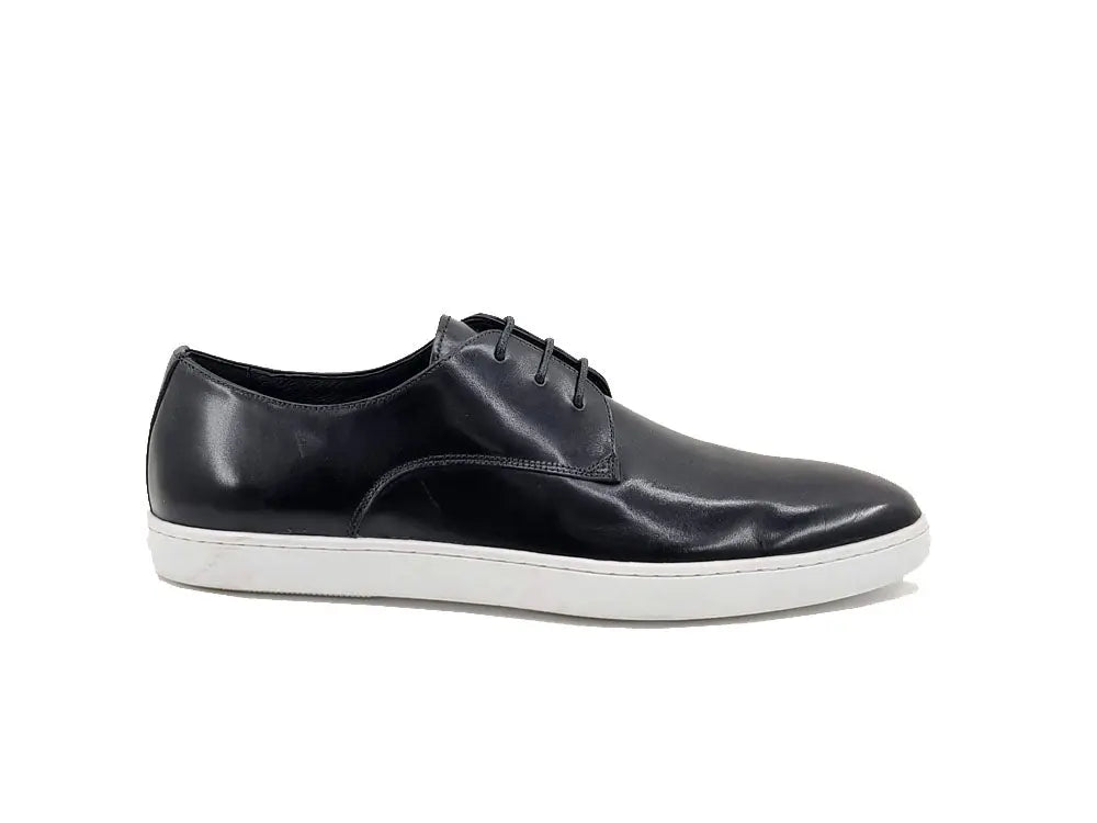 Carrucci Shoes Leather Derby Dress Sneaker Handmade Calf Leather KS529 01 front view