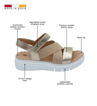 Eric Michael Libby Metallic Elastic Platform Sandal