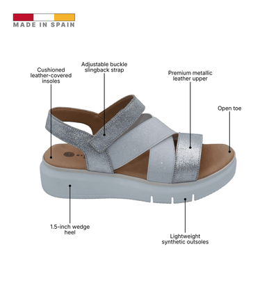 Eric Michael Libby Metallic Elastic Platform Sandal