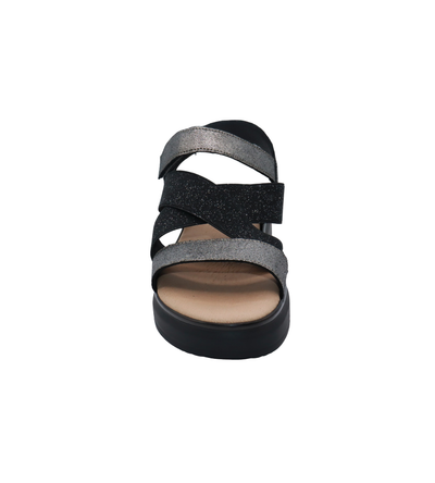 Eric Michael Libby Metallic Elastic Platform Sandal
