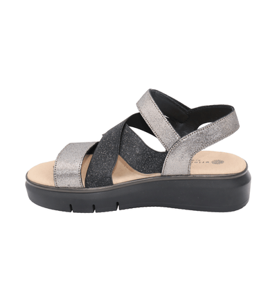 Eric Michael Libby Metallic Elastic Platform Sandal