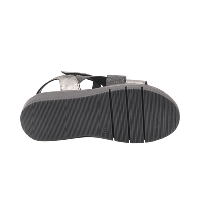 Eric Michael Libby Metallic Elastic Platform Sandal