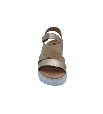 Eric Michael Libby Metallic Elastic Platform Sandal