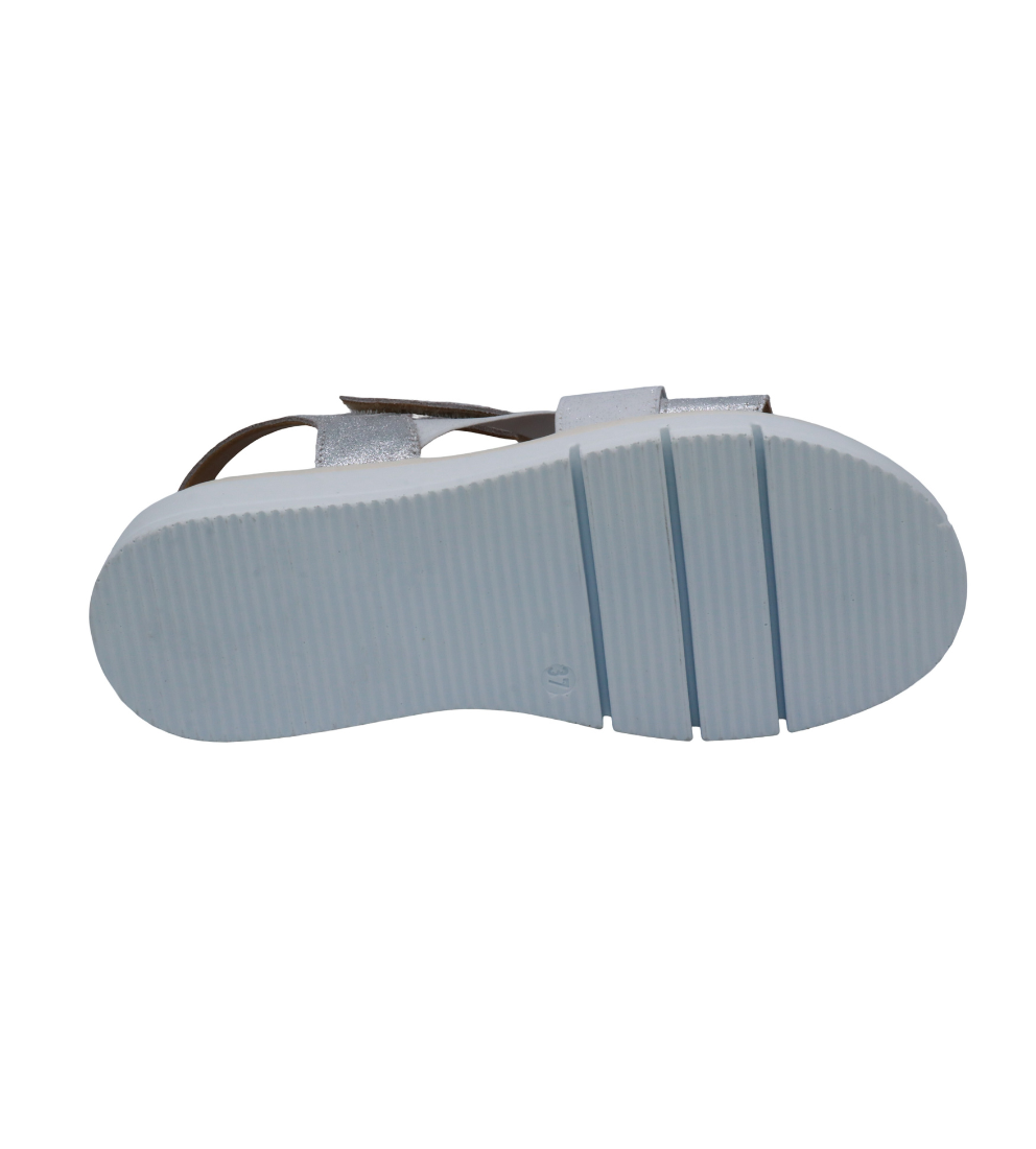 Eric Michael Libby Metallic Elastic Platform Sandal