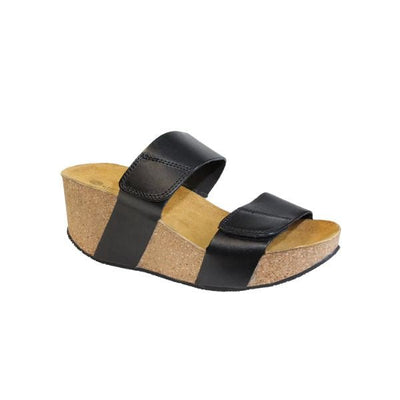 Eric Michael Lily Leather Wedge Sandals