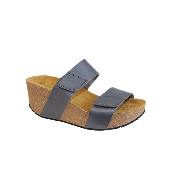 Eric Michael Lily Leather Wedge Sandals