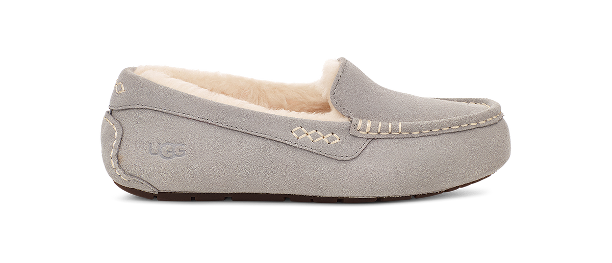 UGG Ansley Womens Slippers — Light Grey Suede
