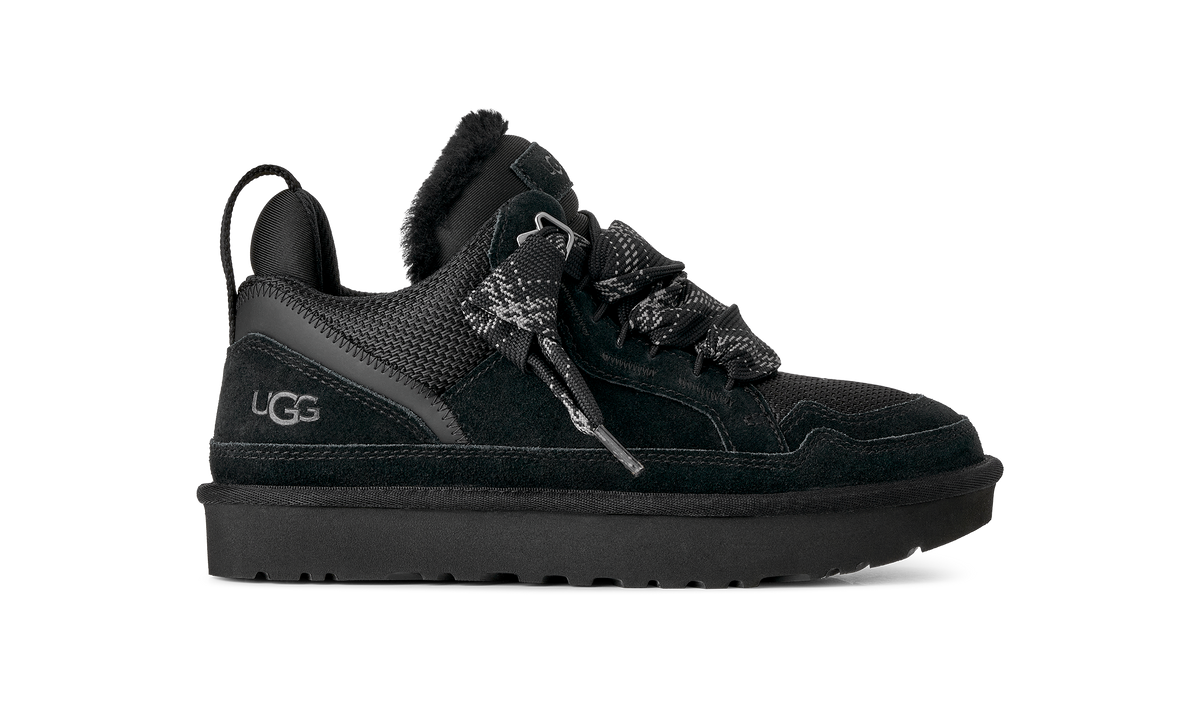 UGG Lowmel Womens Sneakers (1144032) — Black Suede Low-Top