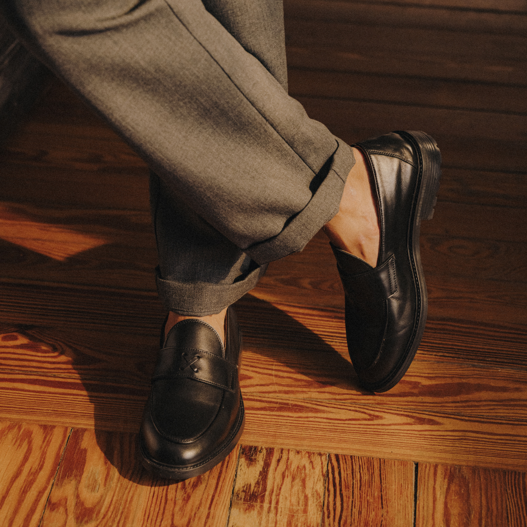 Del Toro Shoes Men's Black Leather Lug Centesimo