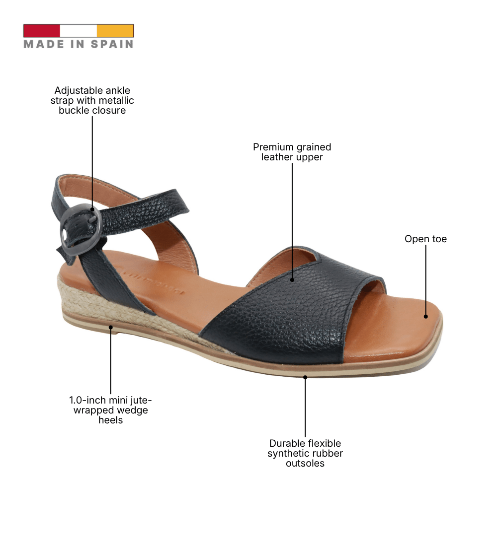 Eric Michael Noriko Women’s Square Toe Wedge Sandal