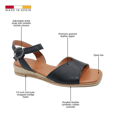 Eric Michael Noriko Women’s Square Toe Wedge Sandal
