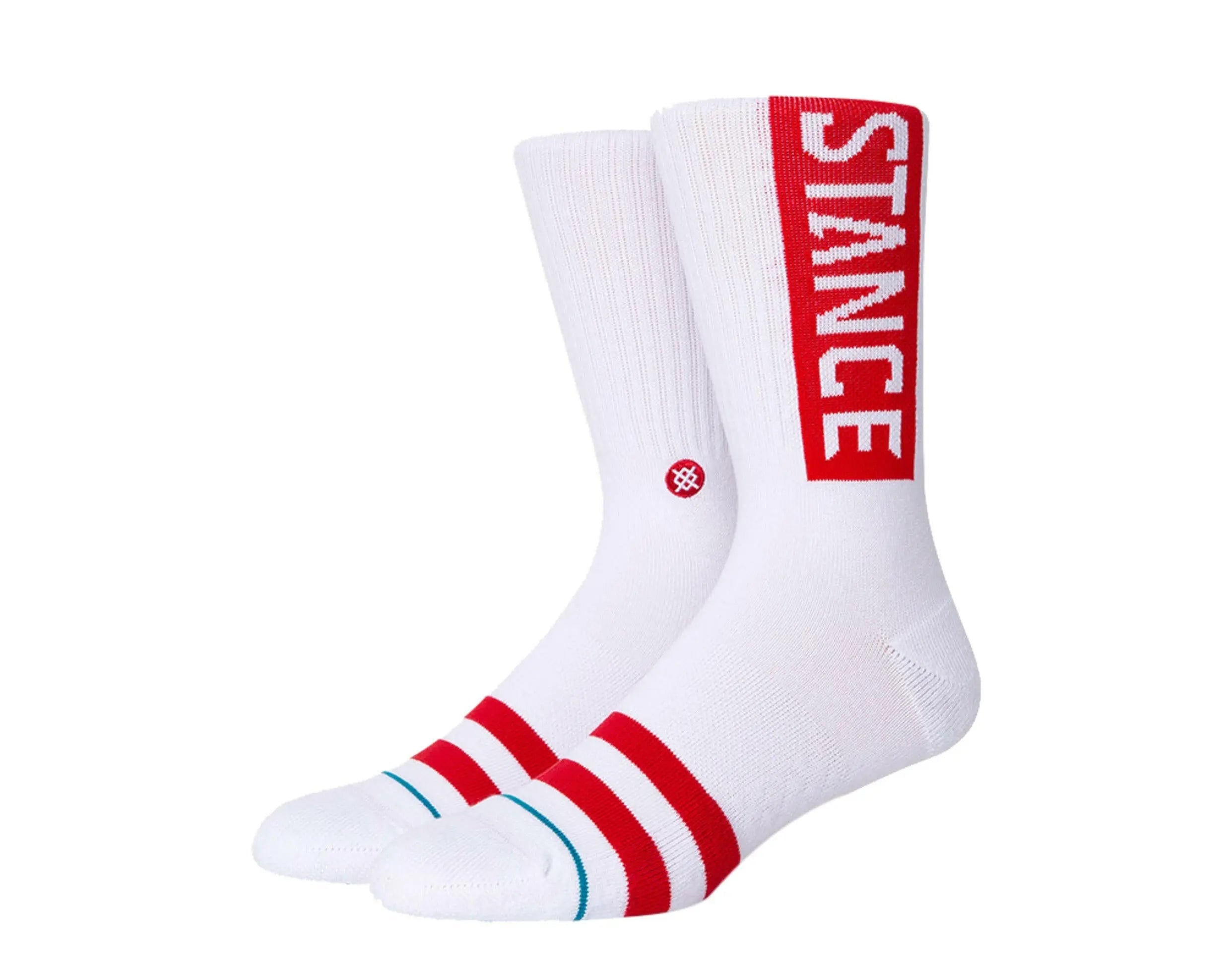 Stance UnCommon Solids Classic OG Crew Socks White/Red