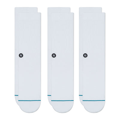 Stance Icon 3-Pack Socks - White