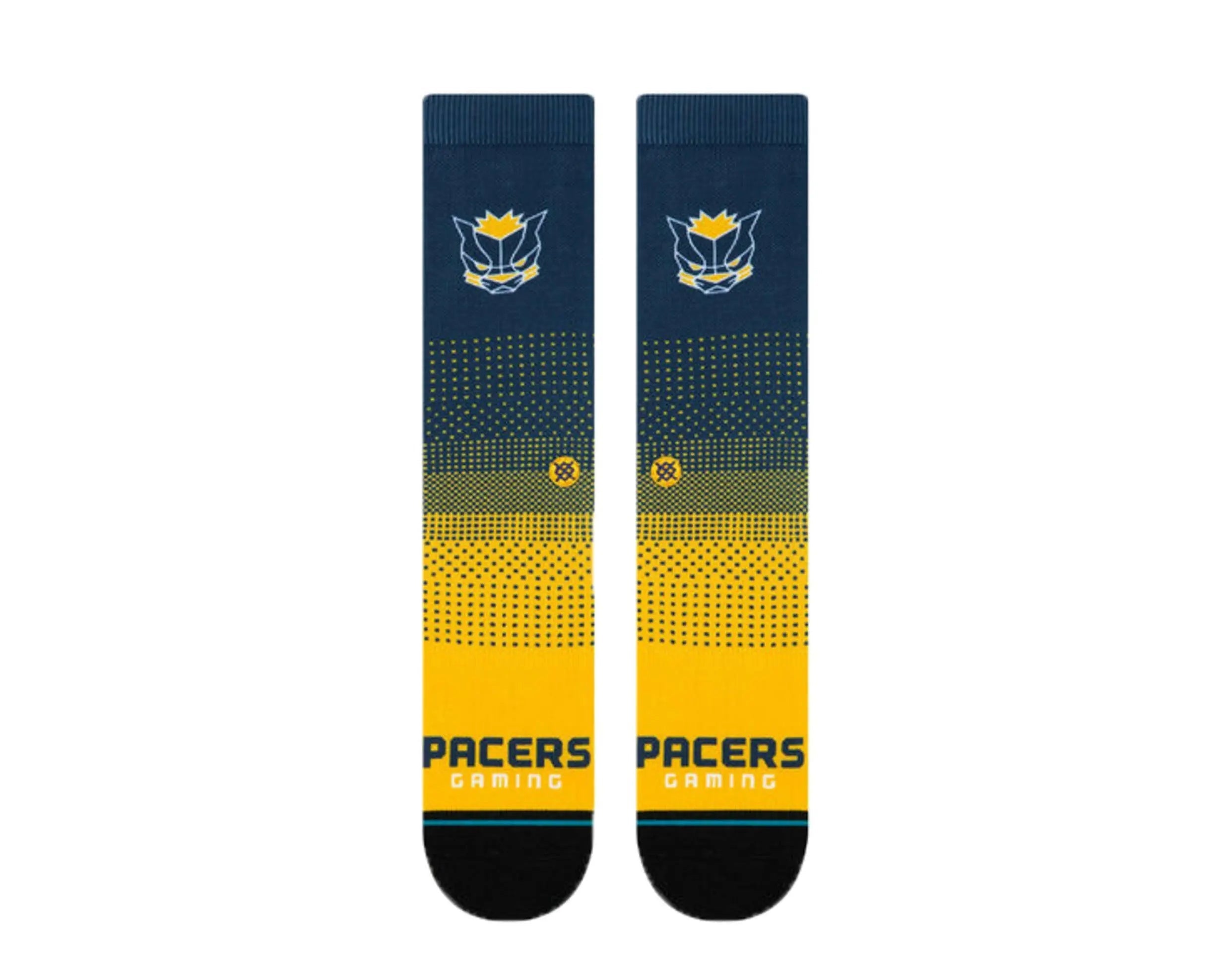 Stance Casual NBA Indiana Pacers Gaming 2K Crew Socks Navy/Yellow