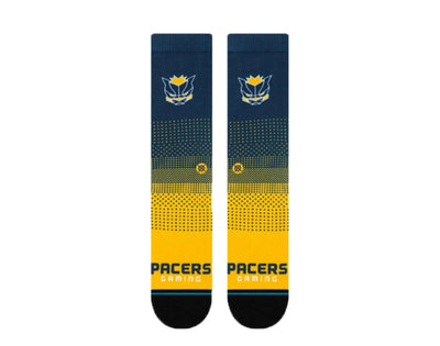 Stance Casual NBA Indiana Pacers Gaming 2K Crew Socks Navy/Yellow