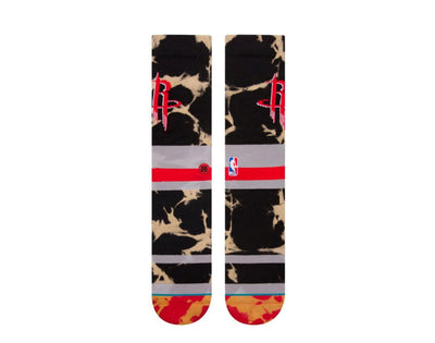 Stance Casual NBA Houston Rockets Acid Wash Men Crew Socks Red/Black