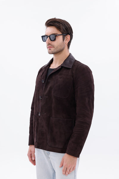 The Matera Suede Brown Leather Men Jacket
