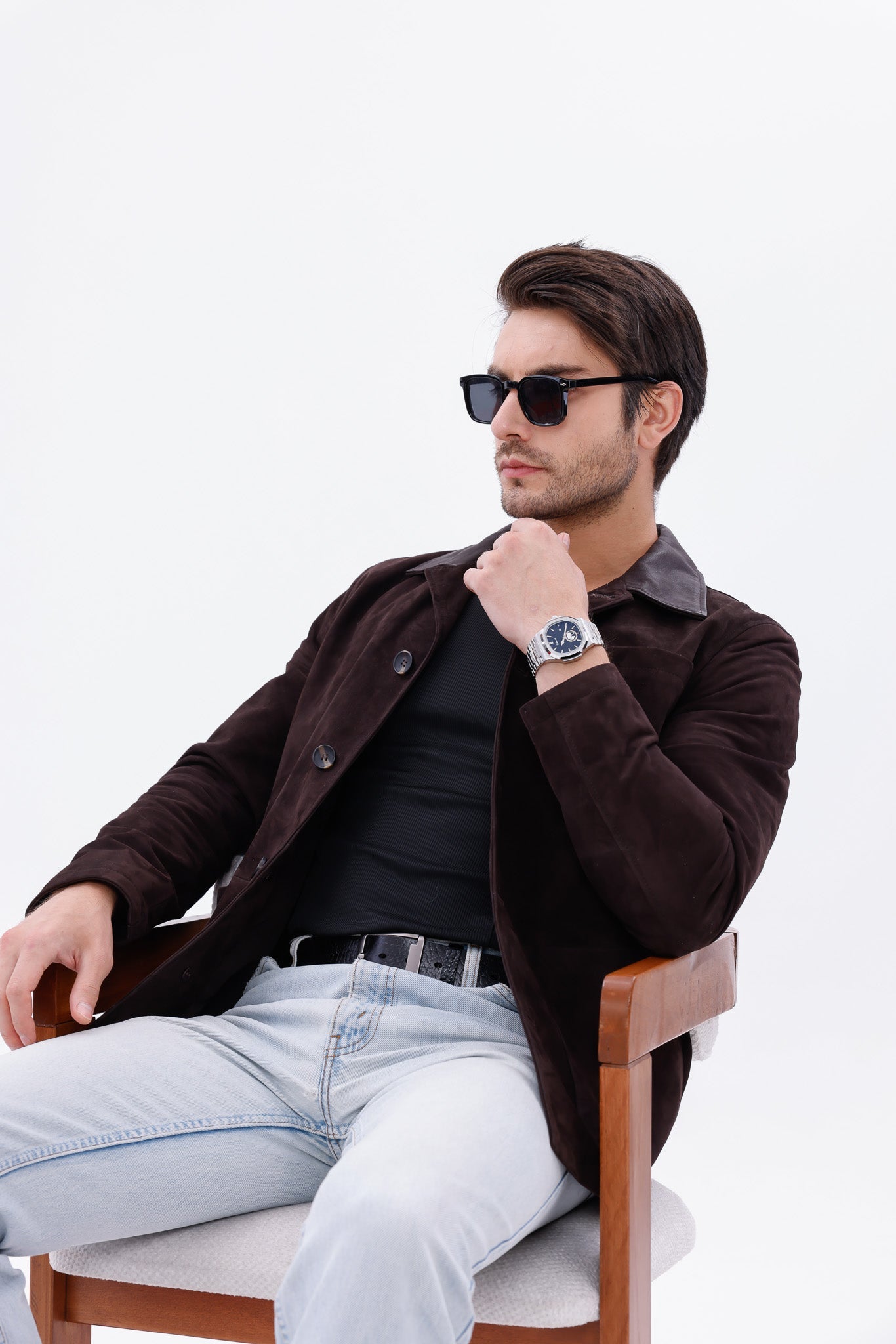 The Matera Suede Brown Leather Men Jacket