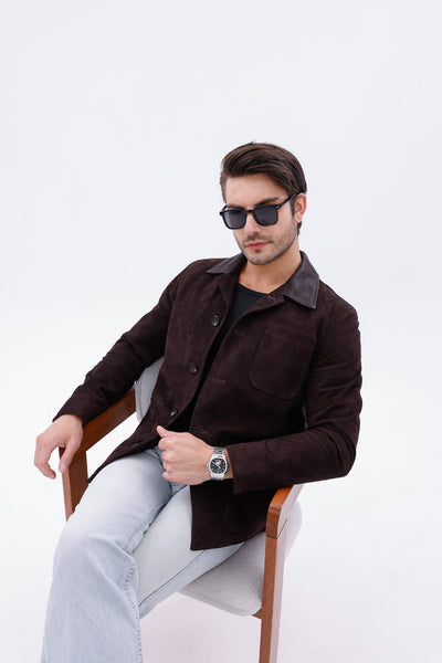 The Matera Suede Brown Leather Men Jacket