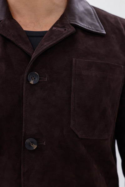The Matera Suede Brown Leather Men Jacket