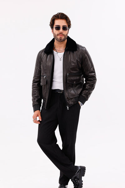 The Ardent Black Lambskin Men Leather Jacket