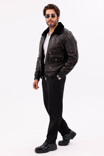 The Ardent Black Lambskin Men Leather Jacket