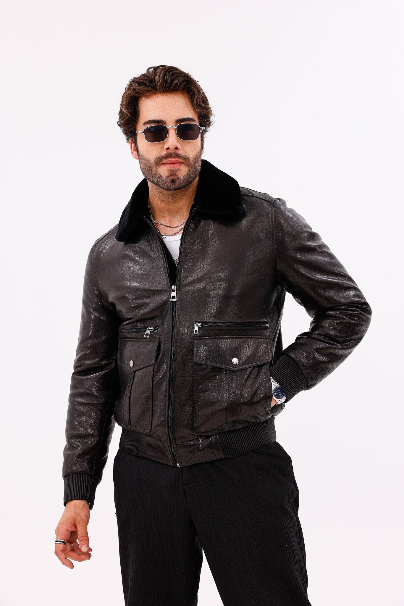 The Ardent Black Lambskin Men Leather Jacket